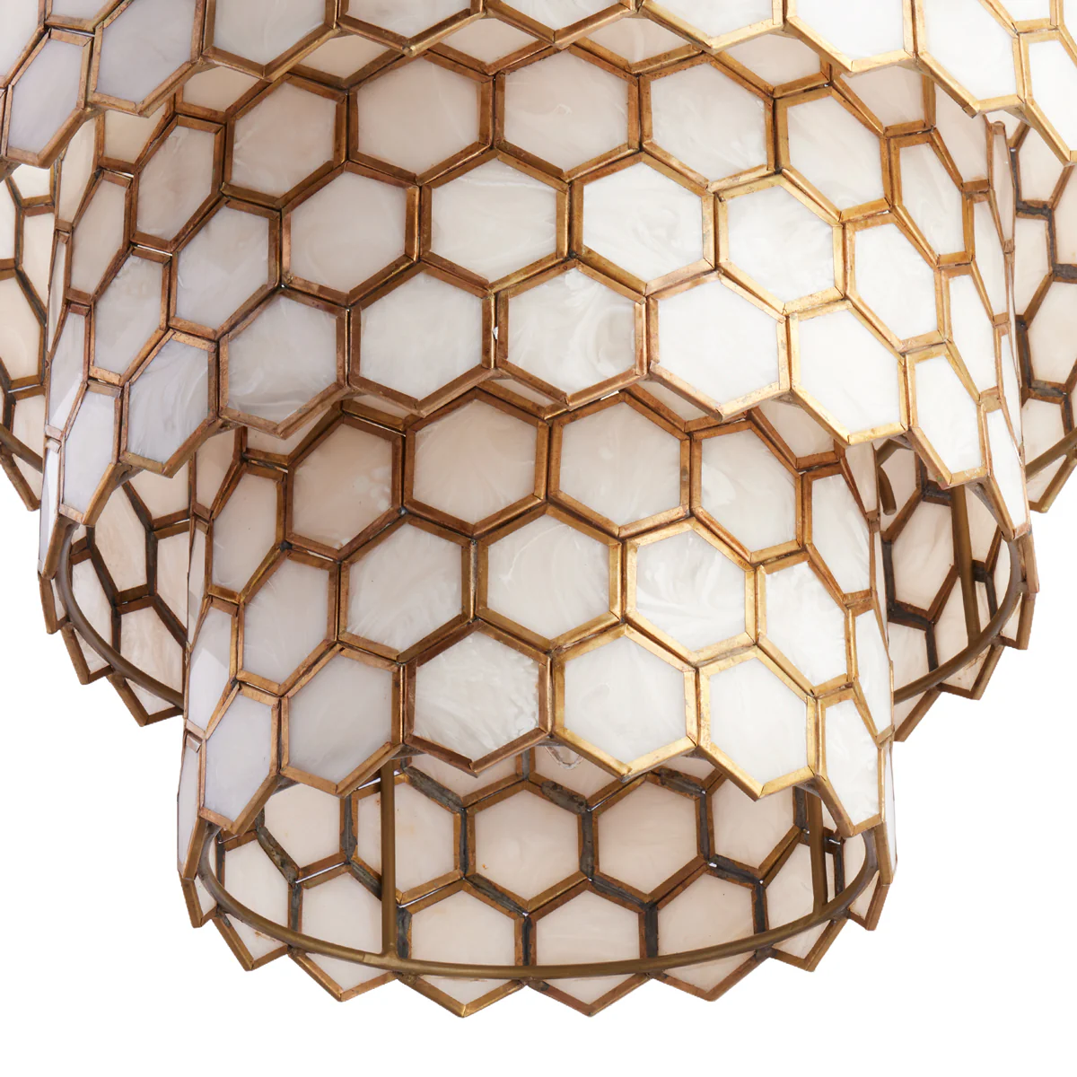 Glamazon three tier chandelier in brass and resin - Image 4