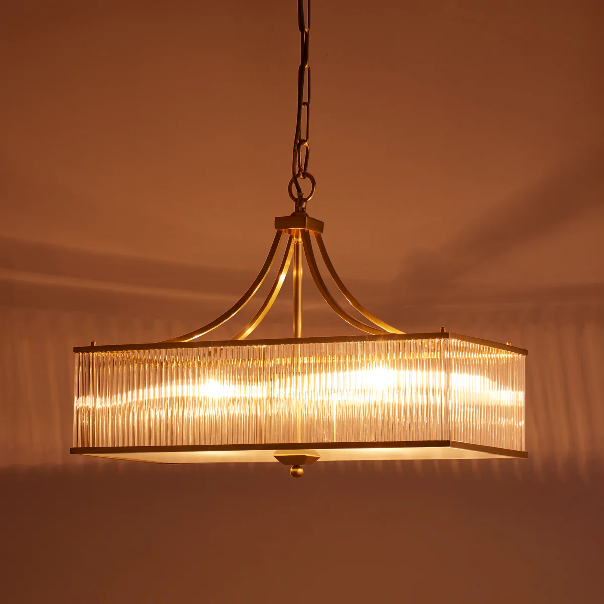 Smaller Odin chandelier in brass with glass rods - Image 3