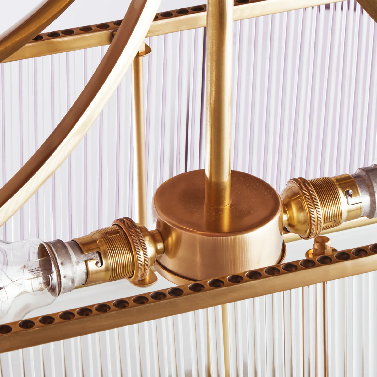 Smaller Odin chandelier in brass with glass rods - Image 5