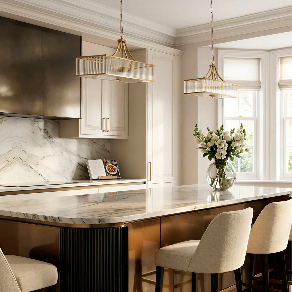 Smaller Odin chandelier in brass with glass rods - Image 7